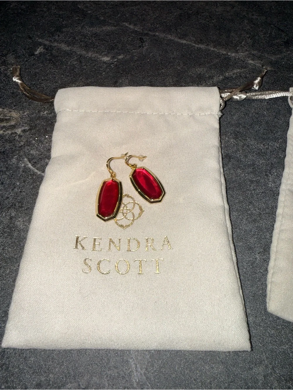 Kendra Scott Gold-Tone Bracelet and Dangle Earrings with Red Stones